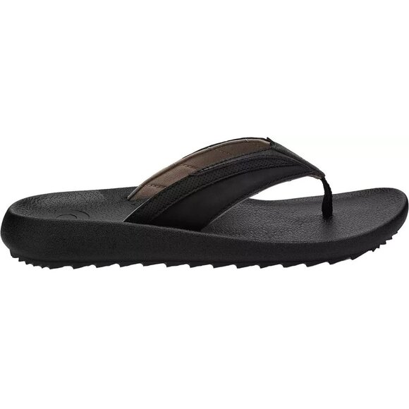 NWT Cobian Compass Mens Flip Flops Sandals Black Rubber Sole Size 10 - Picture 1 of 6